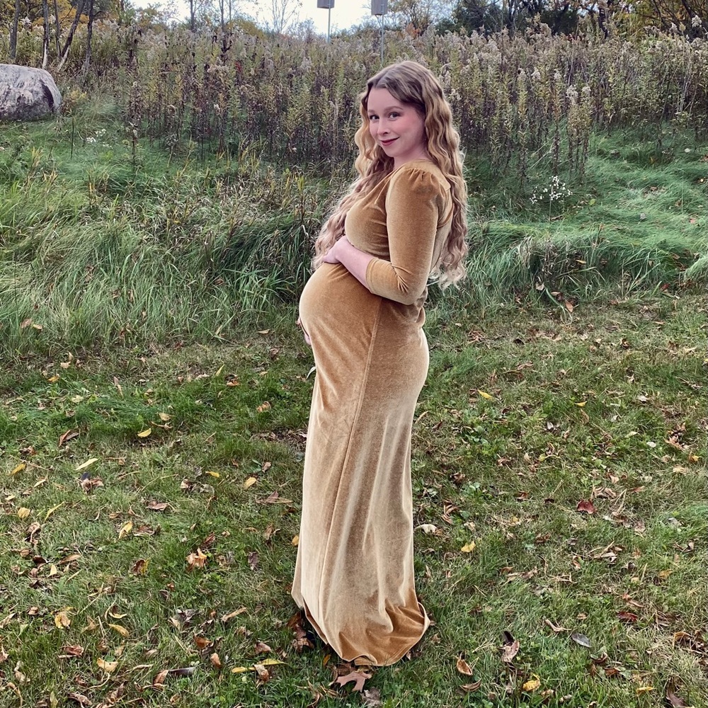 Baltic Born Sofia Gold Velvet Dress